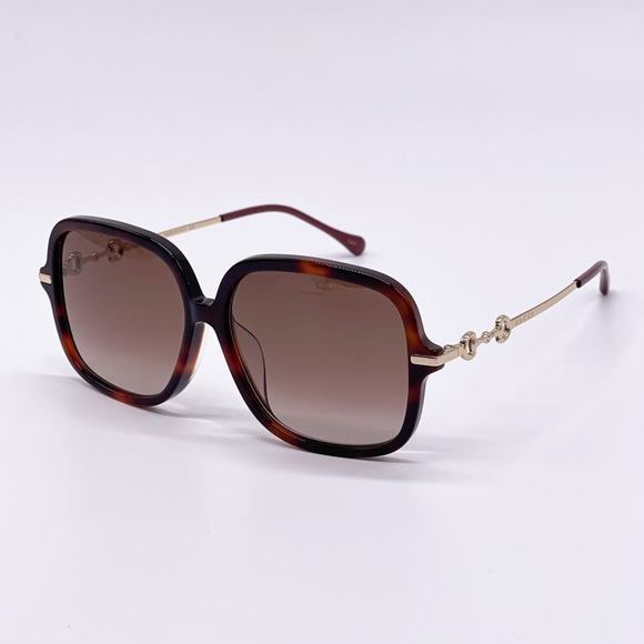 NEW GUCCI GG0884SA 002 HAVANA BROWN SQUARE GUCCI SUNGLASSES - Picture 5 of 14